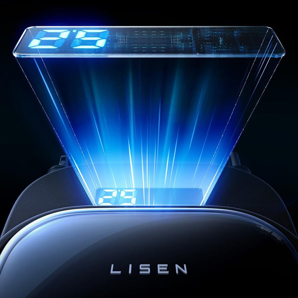 Автомобилен заряден уред с USB-C / Lightning кабел Lisen Display, 96W, 3A, 1 x USB-A - 1 x USB-C, Черен YL0224080017