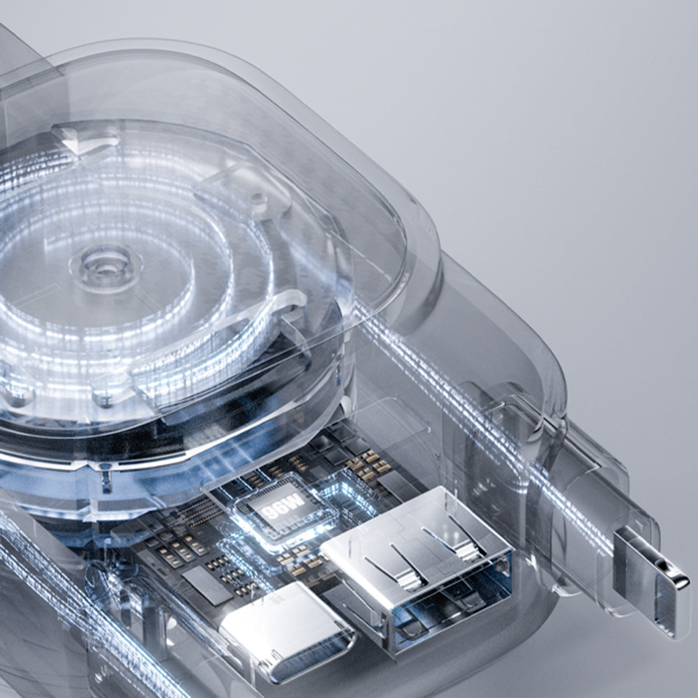 Автомобилен заряден уред с USB-C / Lightning кабел Lisen Display, 96W, 3A, 1 x USB-A - 1 x USB-C, Черен YL0224080017