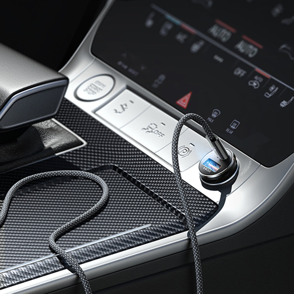 Автомобилен заряден уред с USB-C кабел Lisen, 83W, 3.25A, 1 x USB-A - 1 x USB-C, Сребрист YL0223110003