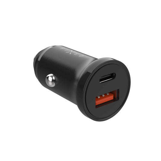 Автомобилен заряден уред Fixed, 20W, 3A, 1 x USB-A - 1 x USB-C, Черен