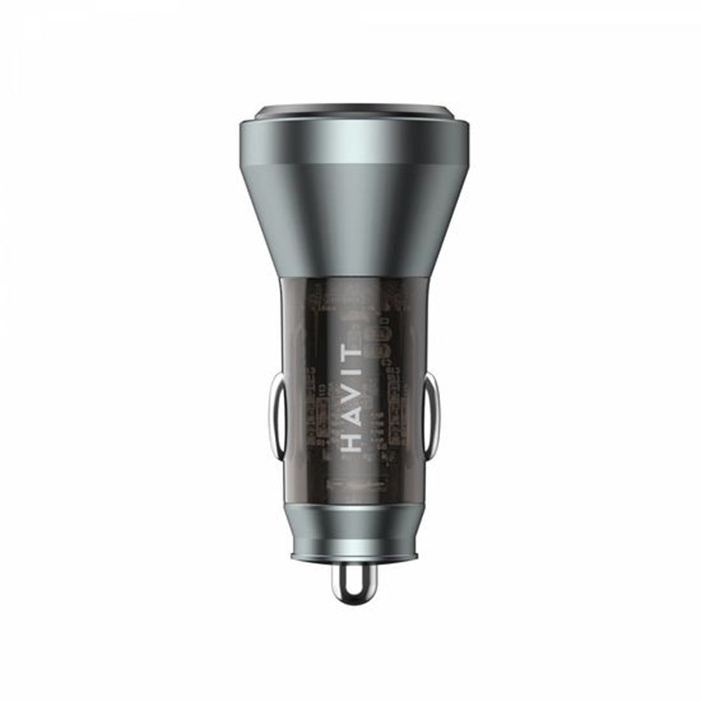 Автомобилен заряден уред HAVIT CC2017, 45W, 3A, 1 x USB-A - 1 x USB-C, Черно Син