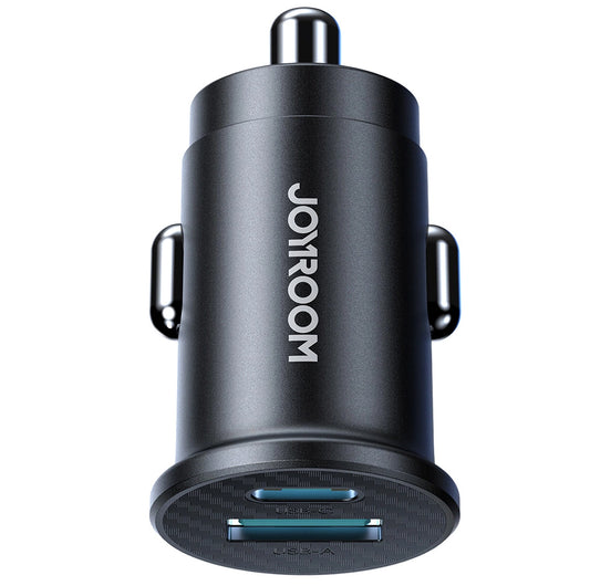 Автомобилен заряден уред Joyroom JR-CCN16 Mini, 12W, 2.4A, 1 x USB-A - 1 x USB-C, Черен