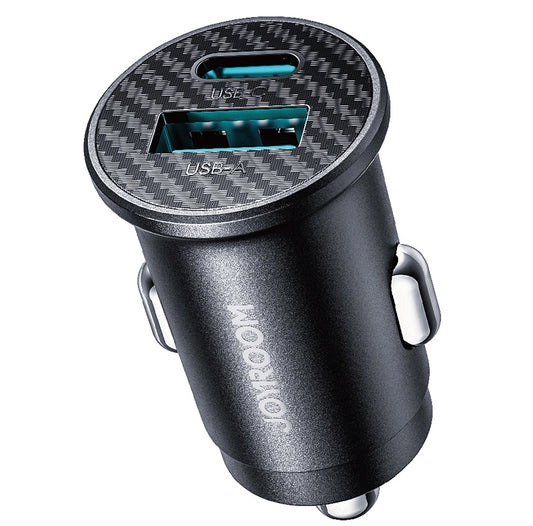 Автомобилен заряден уред Joyroom JR-CCN16 Mini, 12W, 2.4A, 1 x USB-A - 1 x USB-C, Черен