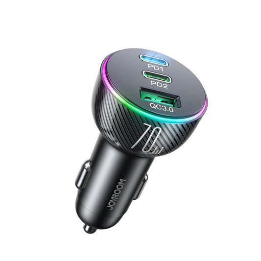 Автомобилен заряден уред Joyroom JR-CL26, 70W, 4.8A, 1 x USB-A - 2 x USB-C, Черен
