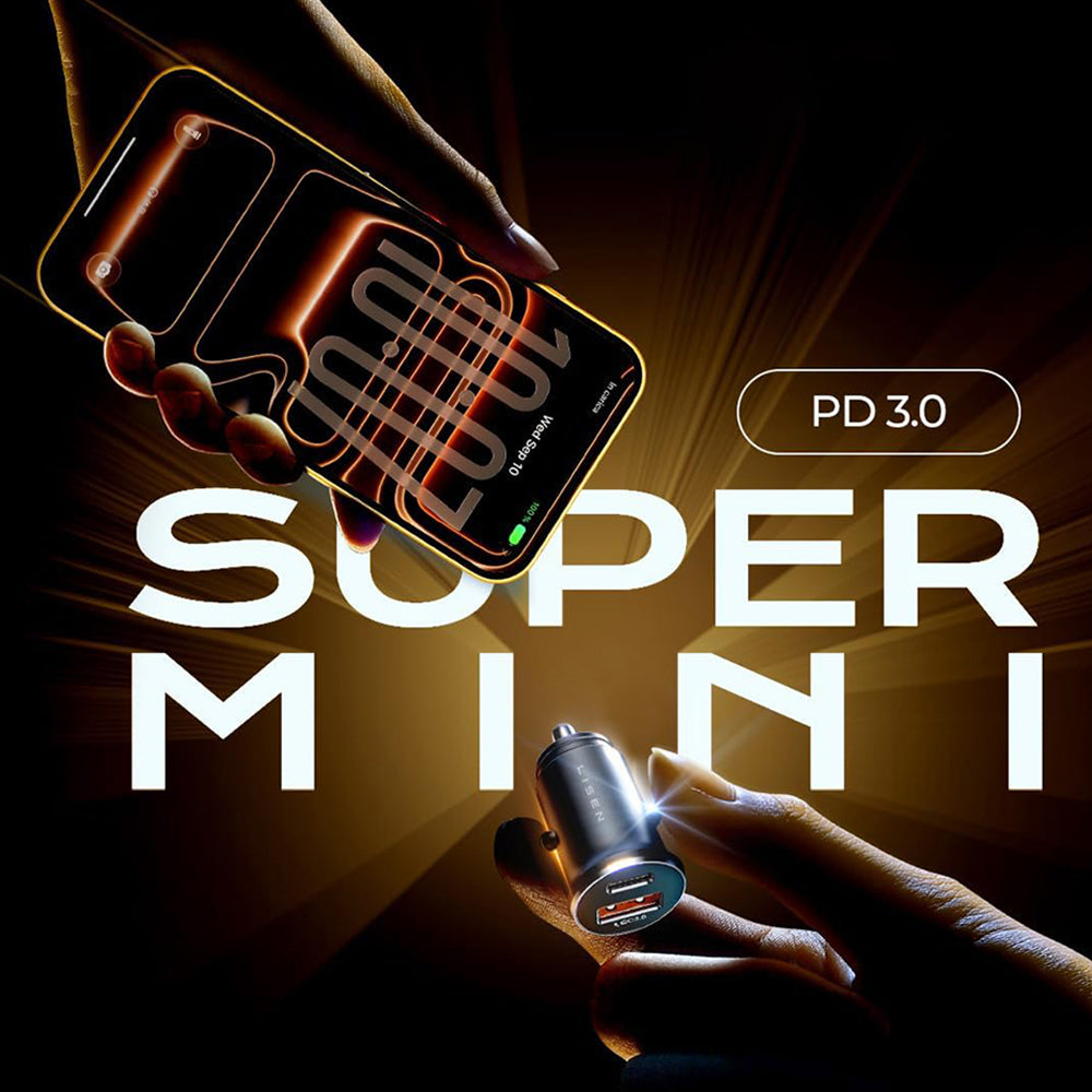 Автомобилен заряден уред Lisen, 36W, 3A, 1 x USB-A - 1 x USB-C, Черен YL0223090002