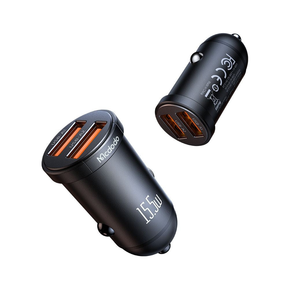 Автомобилен заряден уред McDodo CC-2950 Cool, 15.5W, 3.1A, 2 x USB-A, Черен