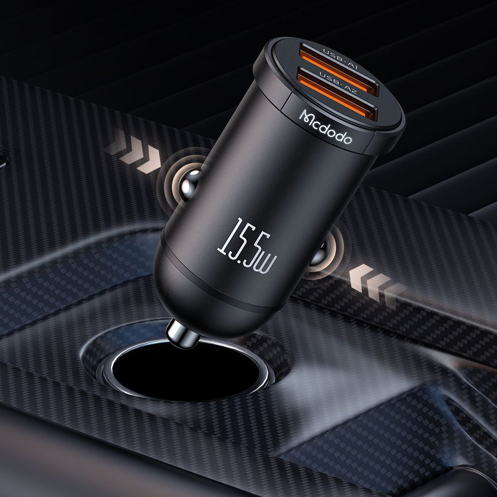 Автомобилен заряден уред McDodo CC-2950 Cool, 15.5W, 3.1A, 2 x USB-A, Черен