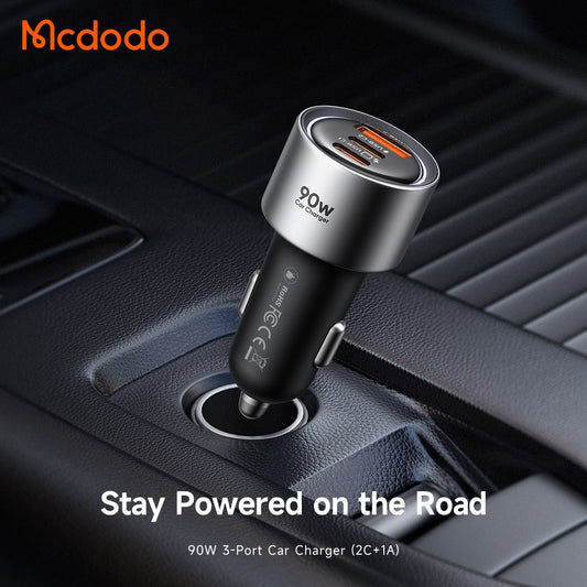 Автомобилен зарядно McDodo CC-3110 Gana, 90W, 3A, 1 x USB-A - 2 x USB-C, Черен