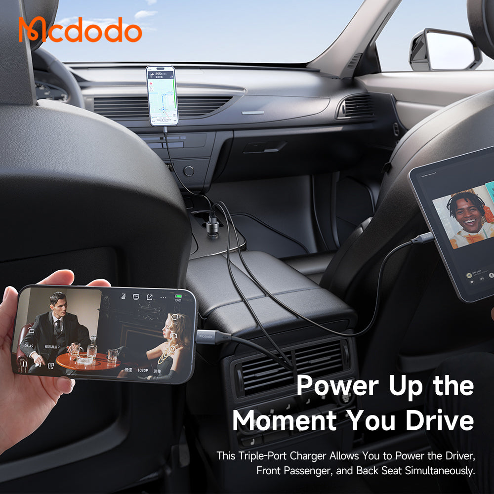 Автомобилен зарядно McDodo CC-3110 Gana, 90W, 3A, 1 x USB-A - 2 x USB-C, Черен