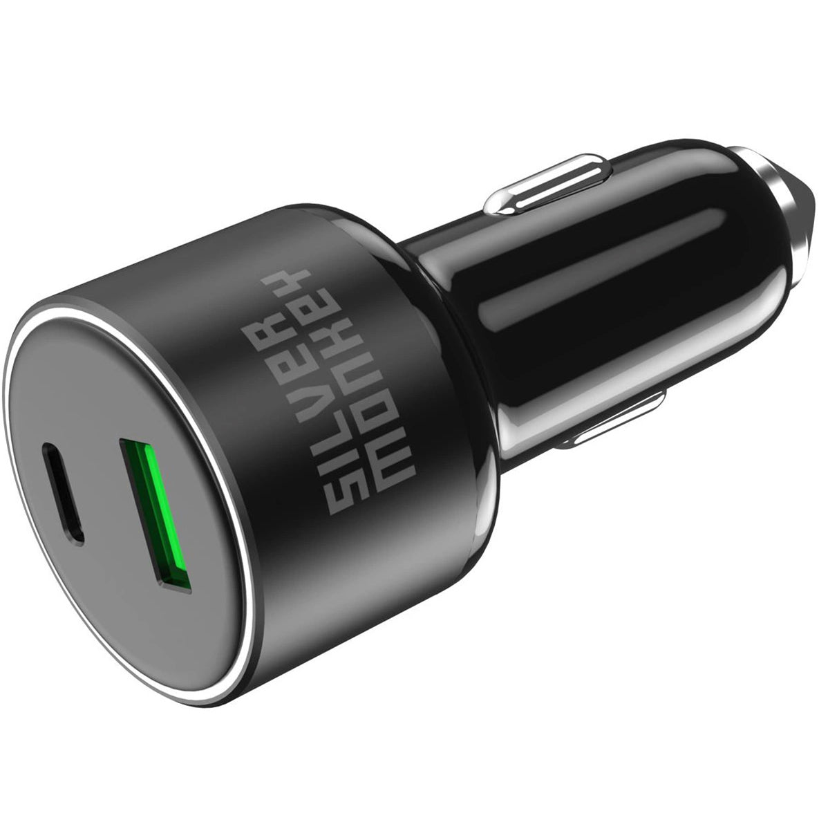 Зарядно устройство за кола Silver Monkey SMA014, 100W, 3A, 1 x USB-A - 1 x USB-C, черно