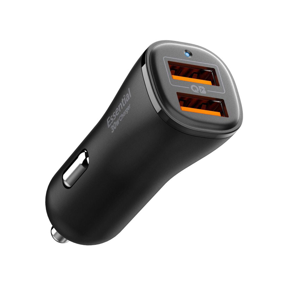 Автомобилен заряден уред Spigen EV302 Essential, 30W, 3A, 2 x USB-A, Черен ACP08700