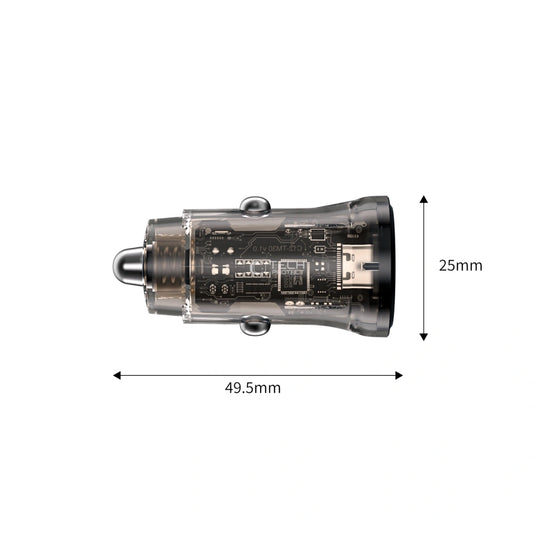 Автомобилен зарядно Tech-Protect CC01, 30W, 3A, 1 x USB-A - 1 x USB-C, Черен