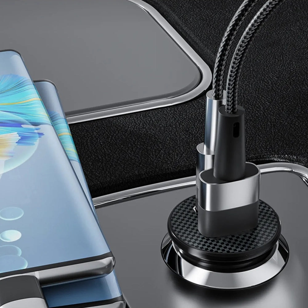 Автомобилен заряден уред Techsuit C4 MiniFuseX, 20W, 3A, 1 x USB-A - 1 x USB-C, Черен