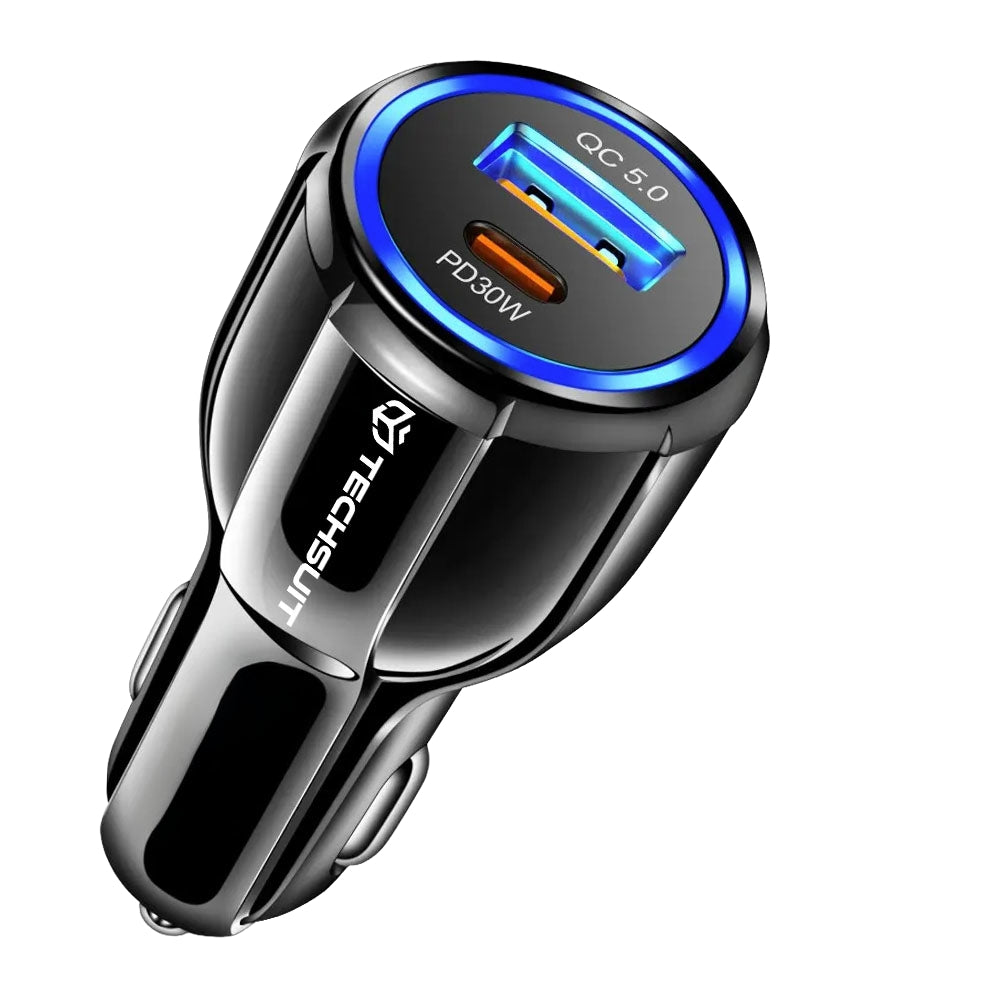 Инкаркатор Auto Techsuit TE-022 Premium, 60W, 3A, 1 x USB-A - 1 x USB-C, Черен