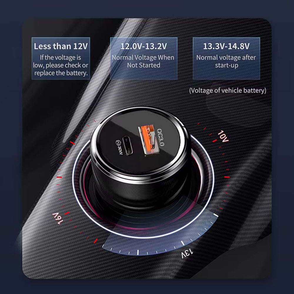 Автомобилен заряден уред Techsuit TE-P31 Premium, 48W, 3A, 1 x USB-A - 1 x USB-C, Черен