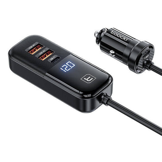 Зарядно за кола Toocki 2A+2C, 120W, 3A, 2 x USB-A - 2 x USB-C, черно TCC2C2C2AXJ01