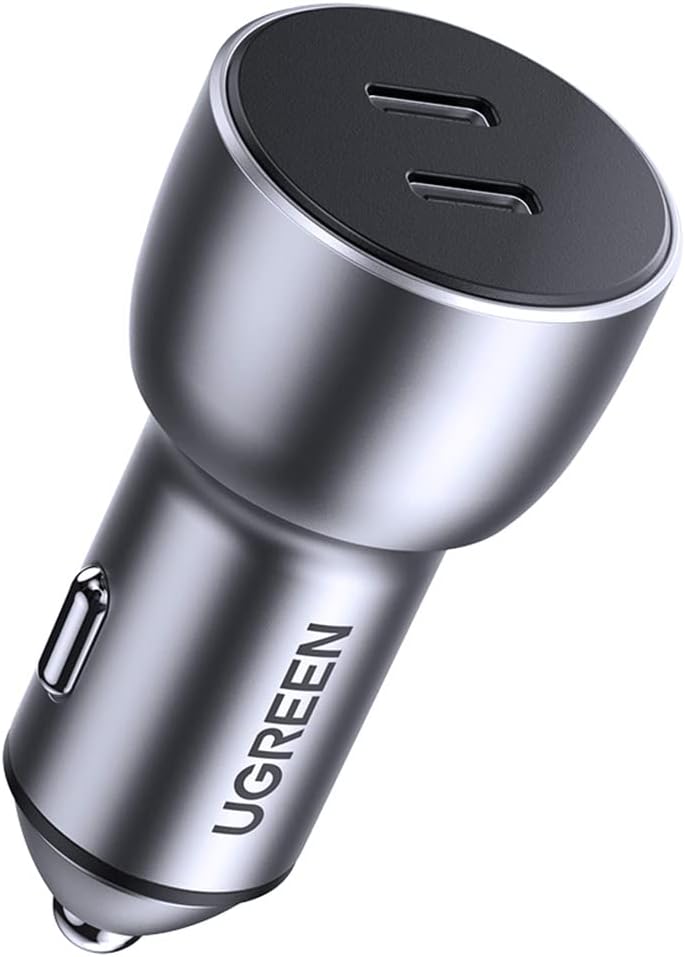 Зарядно устройство за кола UGREEN CD213, 36W, 3A, 2 x USB-C, сиво