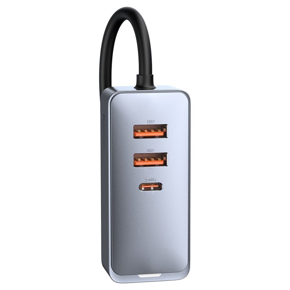 Автомобилно зарядно Baseus Share Together, 120W, 3A, 3 x USB-A - 1 x USB-C, Сиво CCBT-B0G