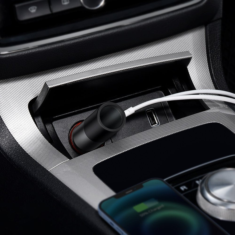 Автомобилен заряден уред Baseus Share Together, 120W, 3A, 1 x USB-A - 1 x USB-C - 1 x Удължител за запалка, Сив CCBT-C0G