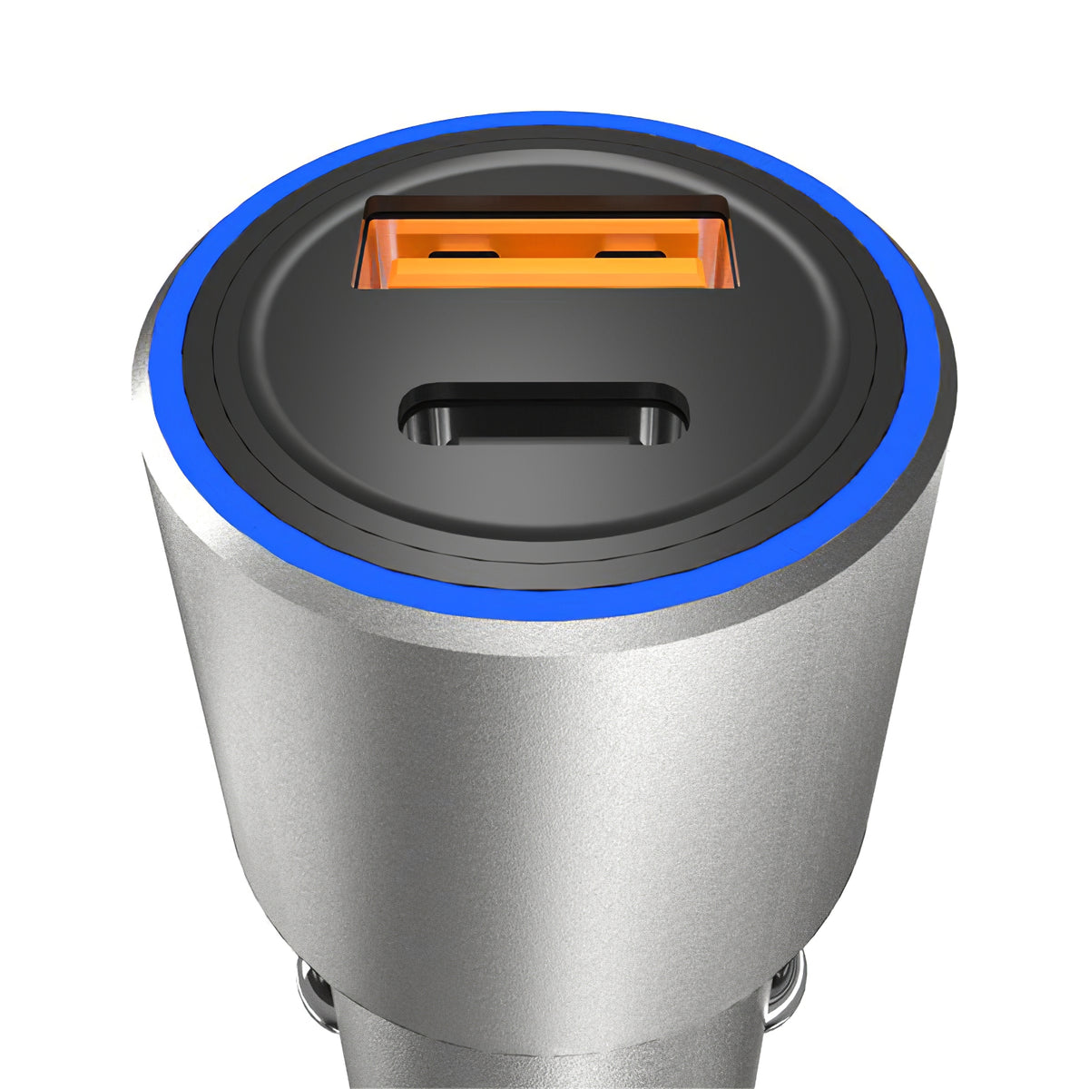Dudao R4PQ USB Car Charger, 1 X USB - 1 X USB Type-C, 22.5 W, Quick Charge - Power Delivery, Gray