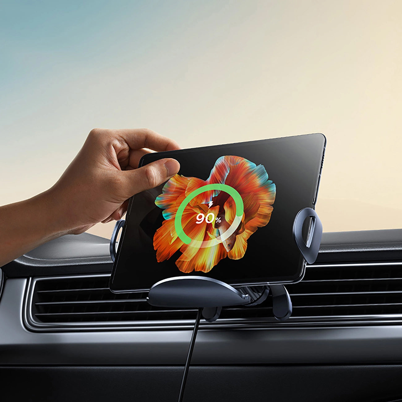 Автомобилен безжичен заряден уред Baseus LightChaser, 15W, 1.67A, Черен, Реупакован C40355901111-00