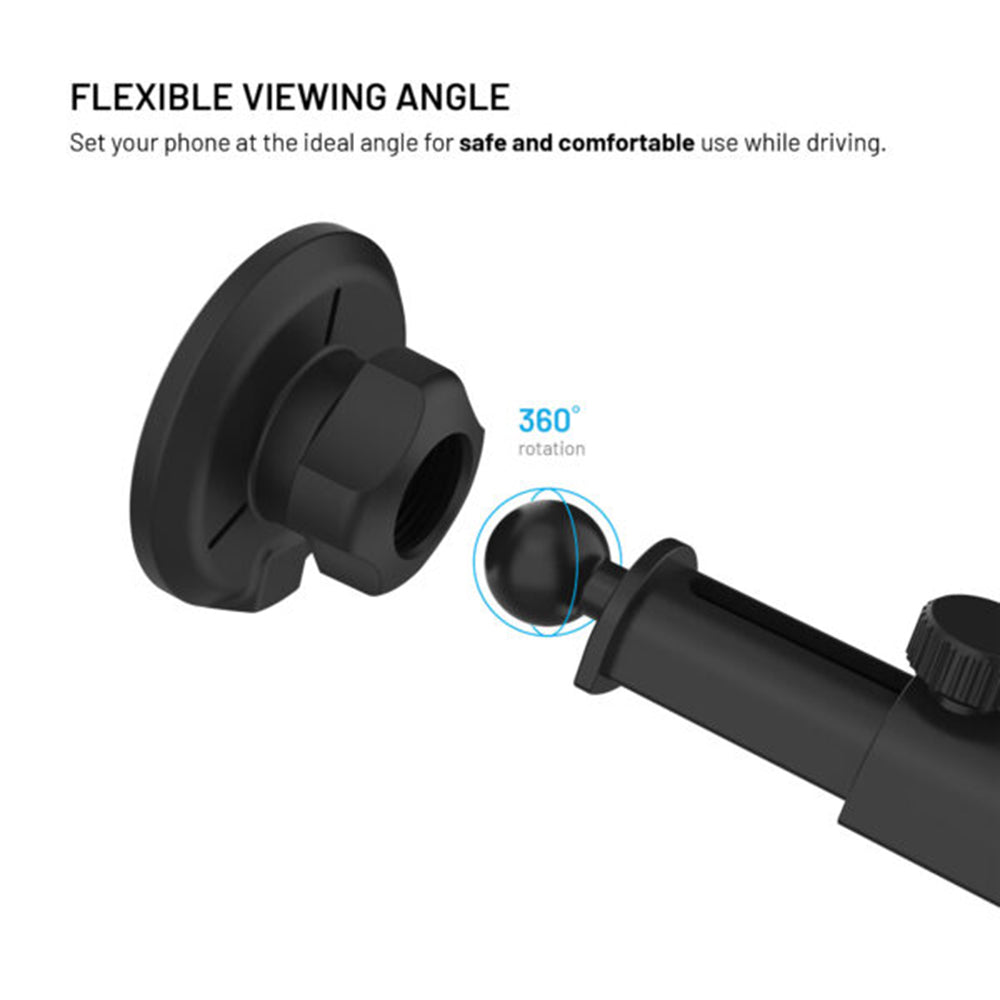 Безжично авто зарядно устройство Fixed MagRound 2 XL, 15W, 1.67A, Черно