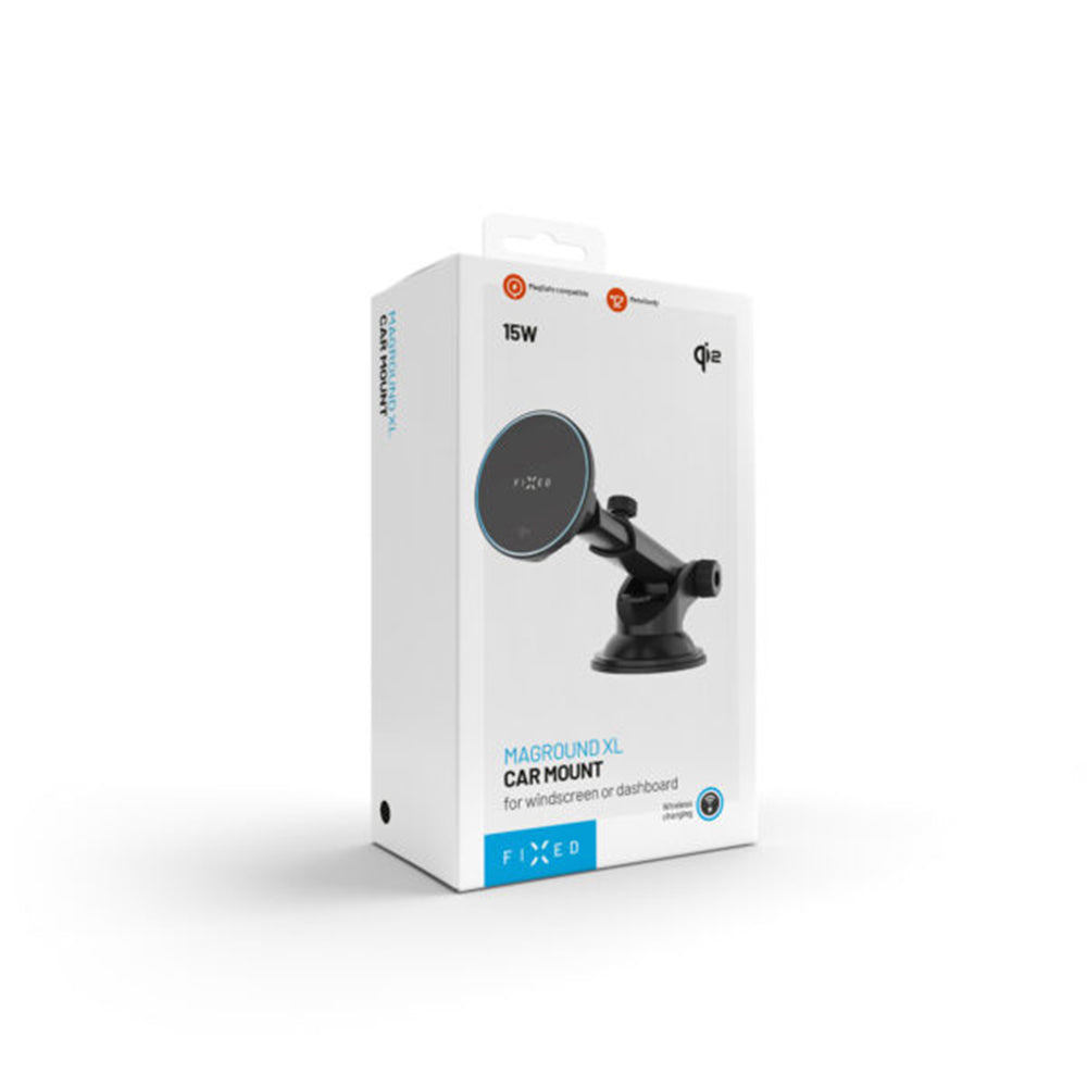 Безжично авто зарядно устройство Fixed MagRound 2 XL, 15W, 1.67A, Черно