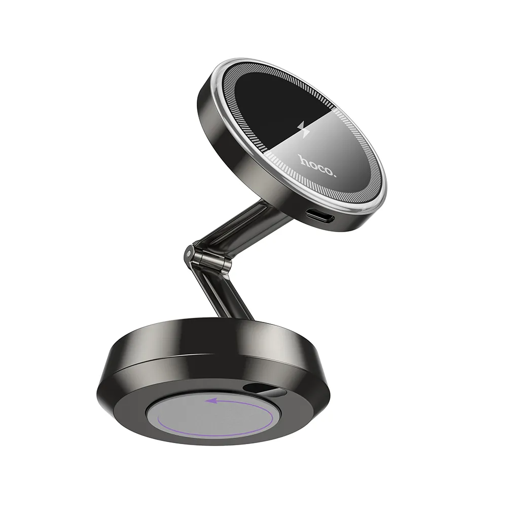 Безжично авто зарядно HOCO HW33, 15W, 1.67A, Сиво