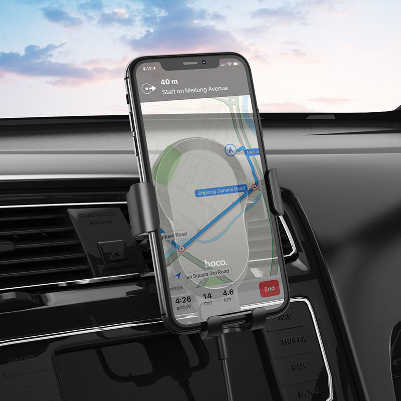 Wireless Car Charger HOCO CA105, 15W, 1.67A, Black