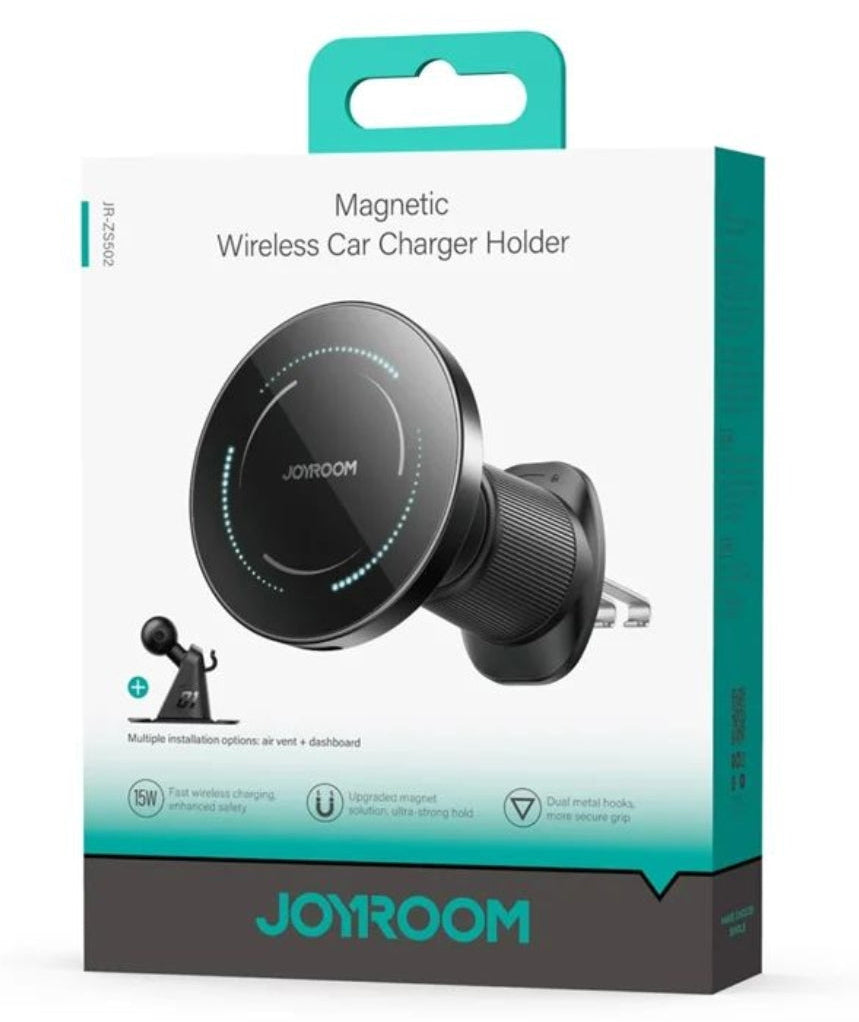 Безжично автомобилно зарядно Joyroom JR-ZS502, 15W, 1.67A, Черно