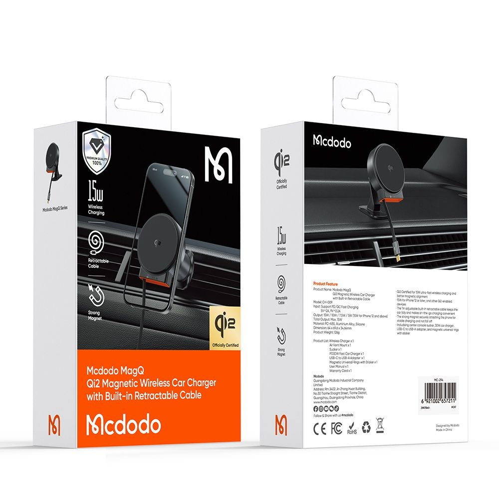 Безжично авто зарядно устройство McDodo CH-0091, 15W, 1.67A, Златисто