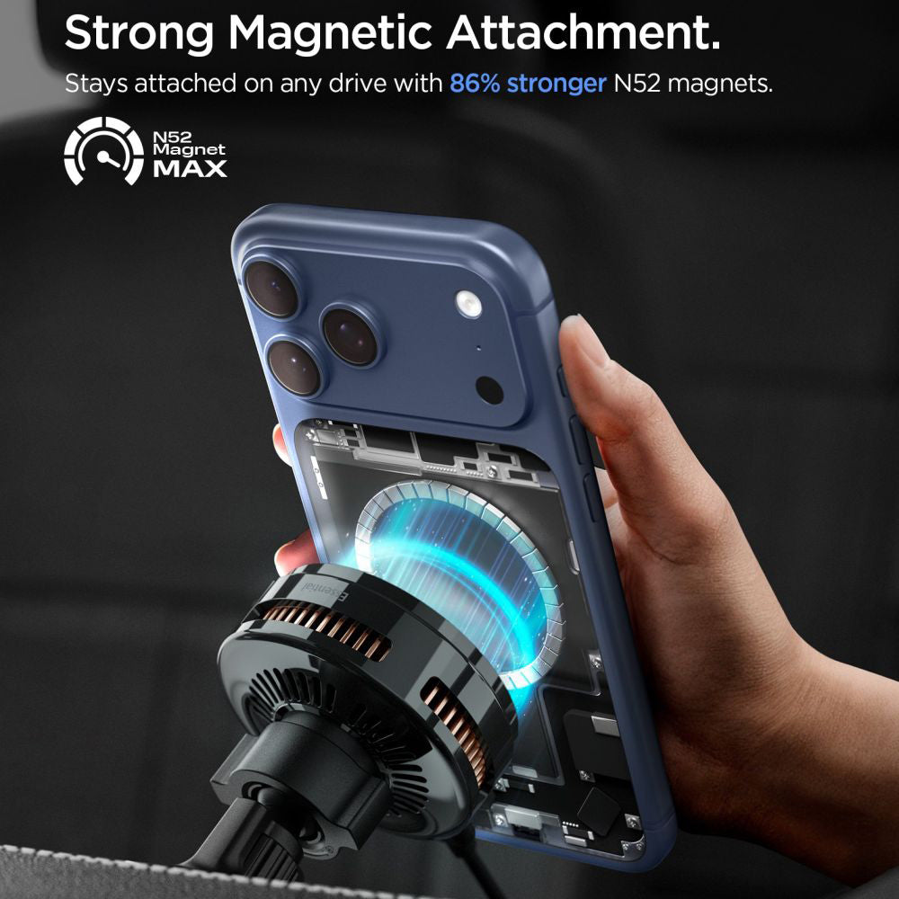 Безжично авто зарядно устройство Spigen Essential, 25W, 1.67A, Черно ACP10511