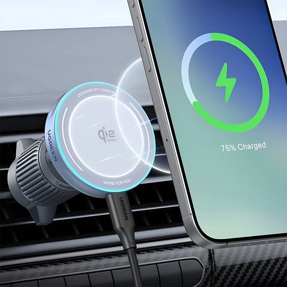 Безжично авто зарядно UGREEN W758, 25W, 1.67A, Синьо