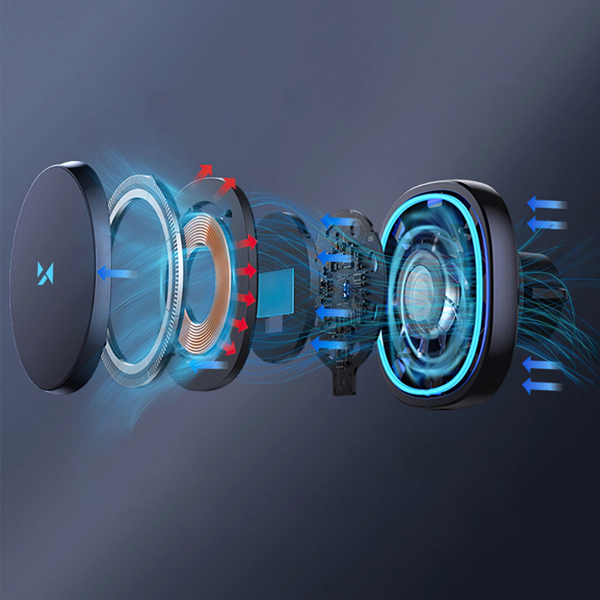 Безжично автомобилно зарядно WZK WCT5-Q6S2Y, 15W, 1.67A, Черно