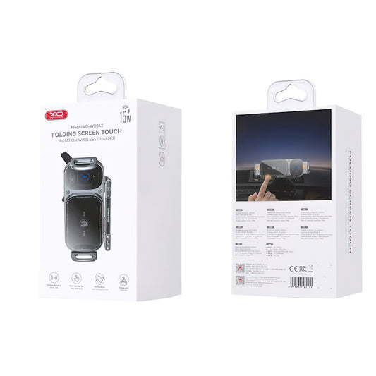 Безжично авто зарядно устройство XO Design WX041, 15W, 1.67A, Черно