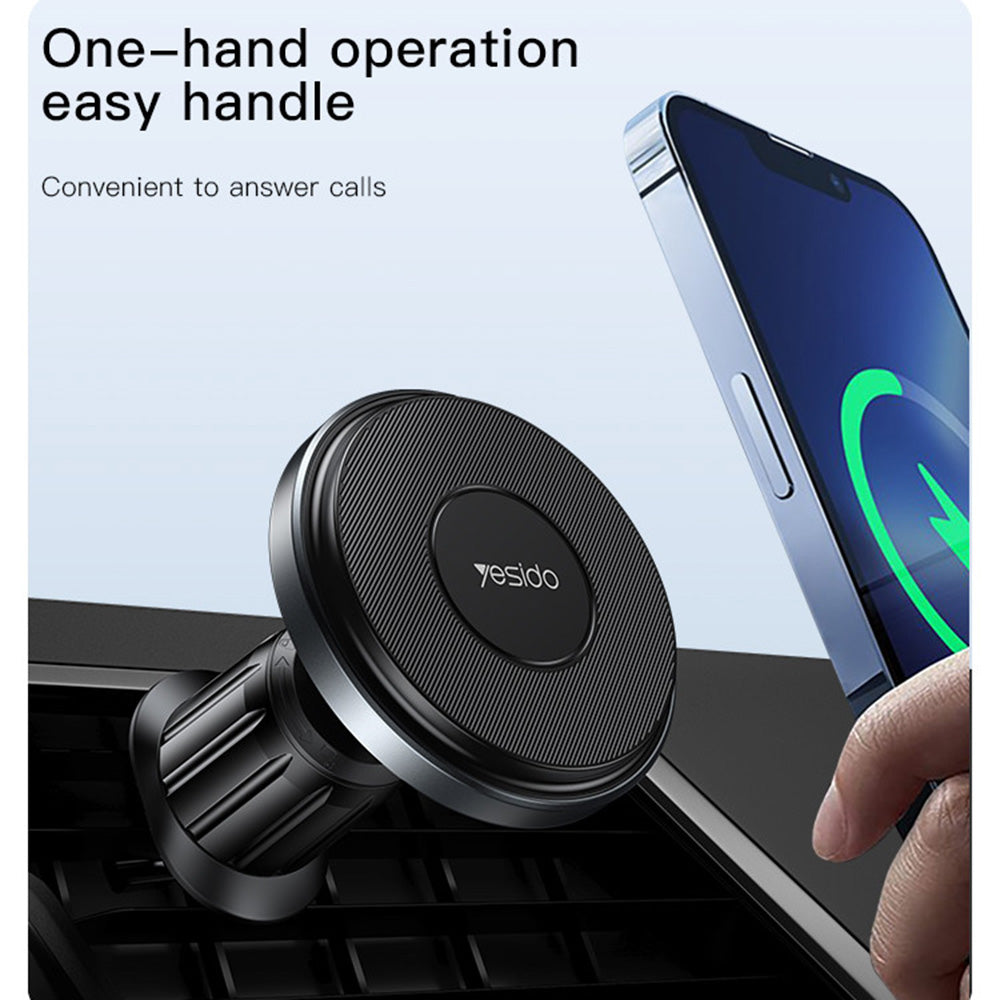 Безжично автомобилно зарядно Yesido C190, 15W, 1.67A, Черно