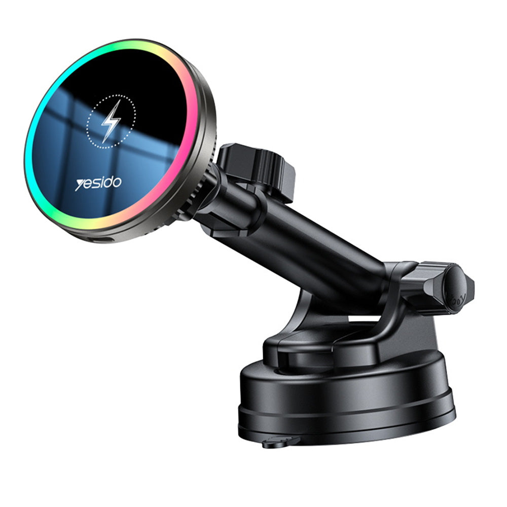 Безжично авто зарядно Yesido C315, 15W, 1.67A, Черно