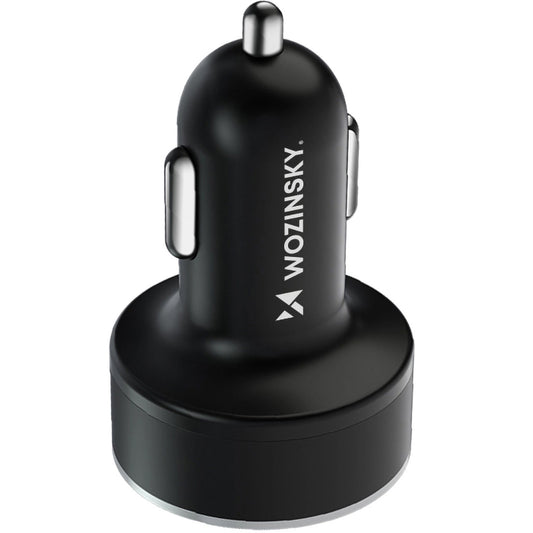 Зарядно за кола WZK WDCCB, 50W, 3A, 2 x USB-A - 2 x USB-C, черно