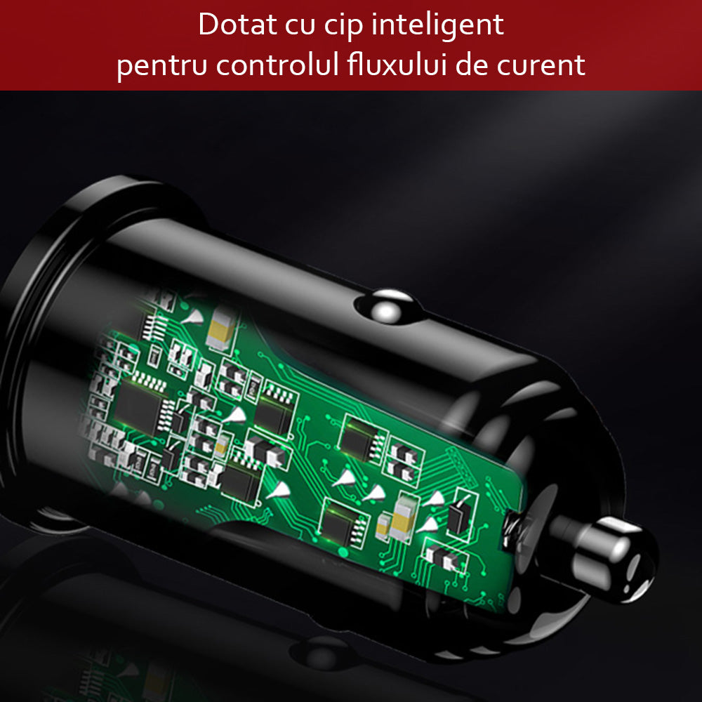 Автомобилен заряден уред Yesido Y38, 18W, 3A, 1 x USB-A, Черен