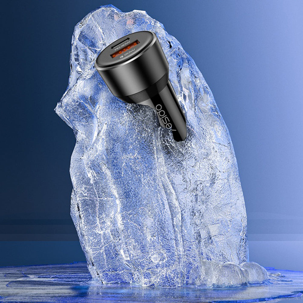 Автомобилен заряден устройство Yesido Y64, 50W, 3A, 1 x USB-A - 1 x USB-C, Черен