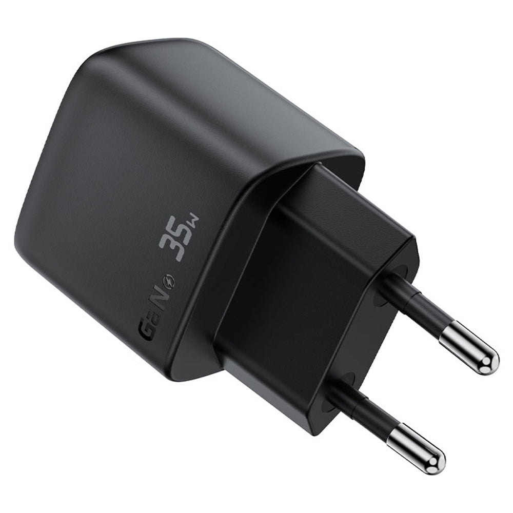 Зарядно за мрежа Acefast A116 Display, 35W, 3A, 1 x USB-A - 1 x USB-C, Черно