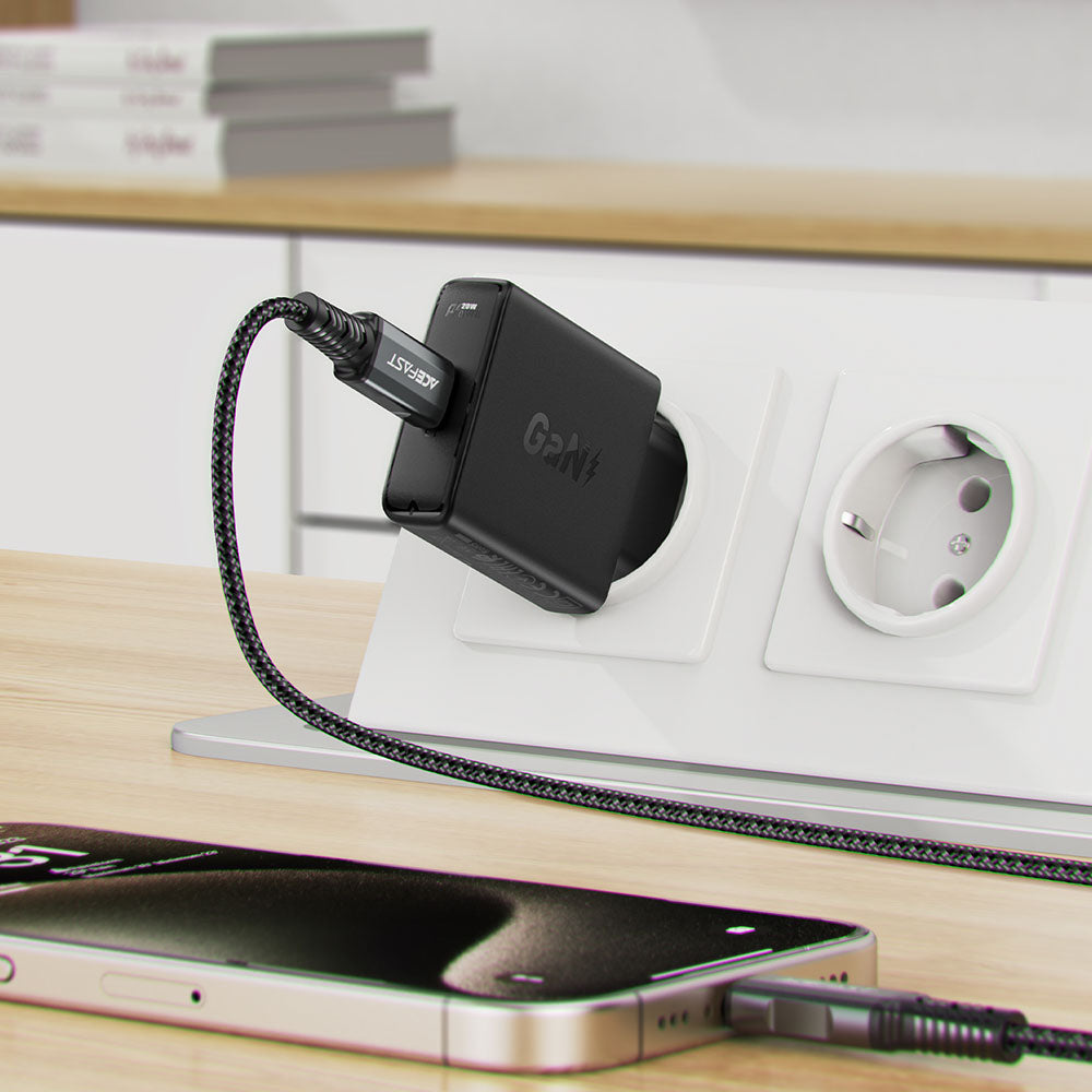 Зарядно устройство за мрежа Acefast A65, 20W, 3A, 1 x USB-C, Черно