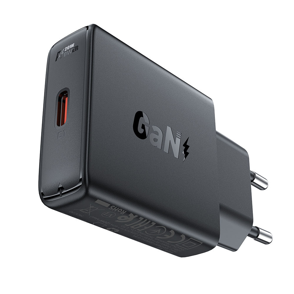 Зарядно устройство за мрежа Acefast A65, 20W, 3A, 1 x USB-C, Черно