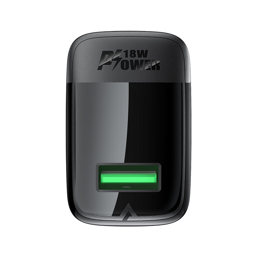 Зарядно устройство за мрежа Acefast A90, 18W, 3A, 1 x USB-A, Черно