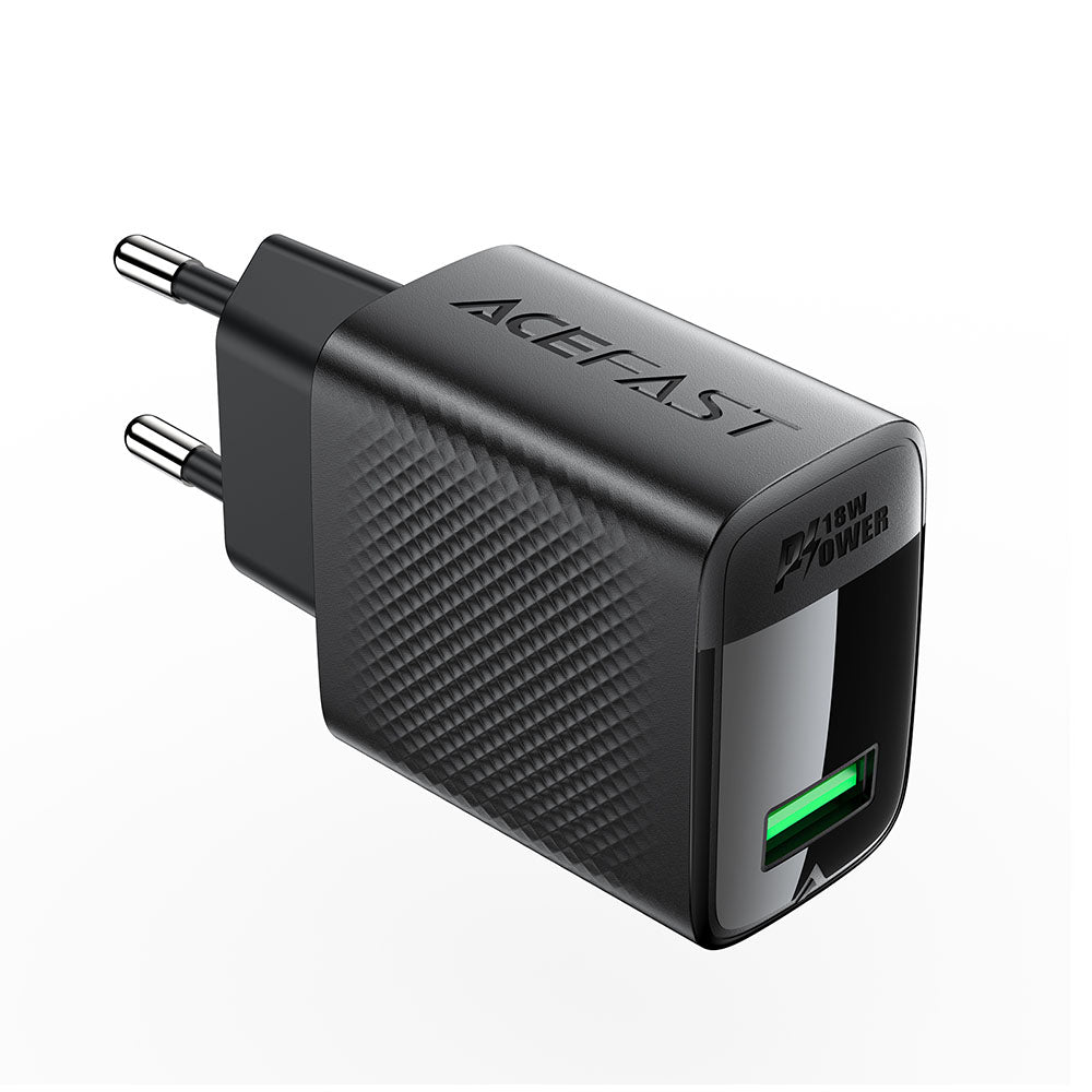 Зарядно устройство за мрежа Acefast A90, 18W, 3A, 1 x USB-A, Черно