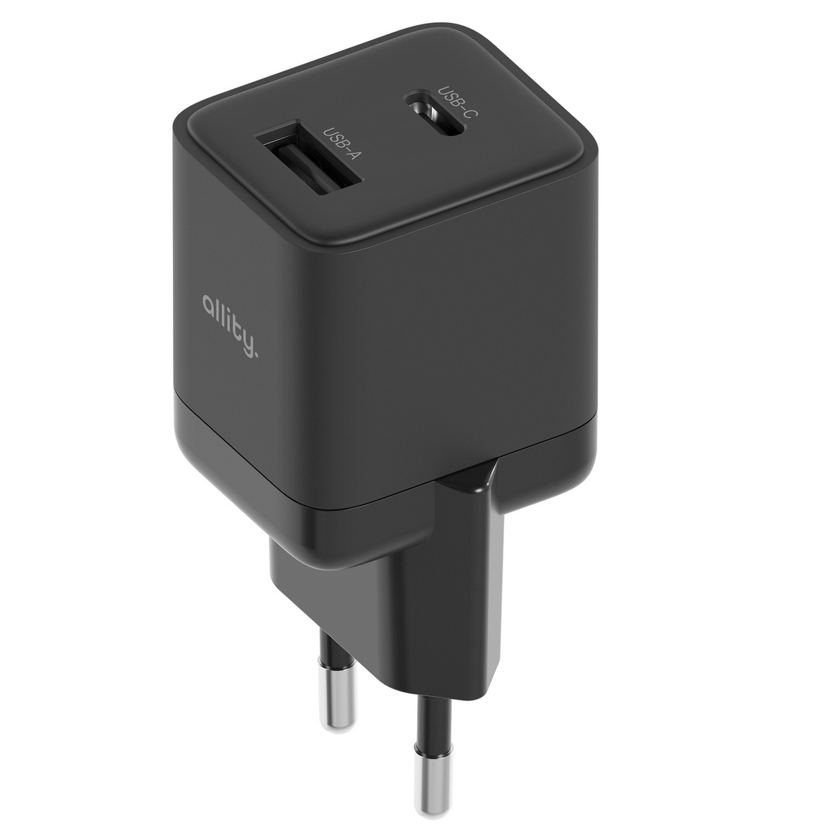 Зарядно устройство за мрежа Allity. ATC-01-30WAC Mini, 30W, 3A, 1 x USB-A - 1 x USB-C, Черно