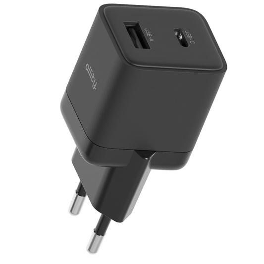 Зарядно устройство за мрежа Allity. ATC-01-30WAC Mini, 30W, 3A, 1 x USB-A - 1 x USB-C, Черно