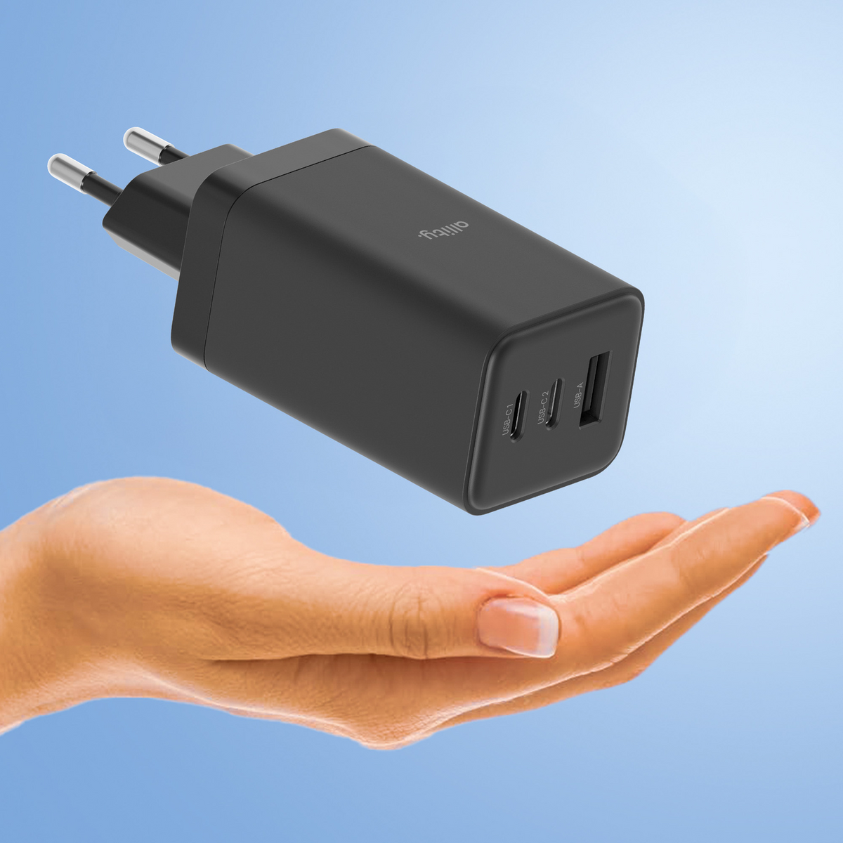 Allity Network Charger. ATC-01-65WACC Fast, 65W, 3.25A, 1 x USB-A - 2 x USB-C, Black