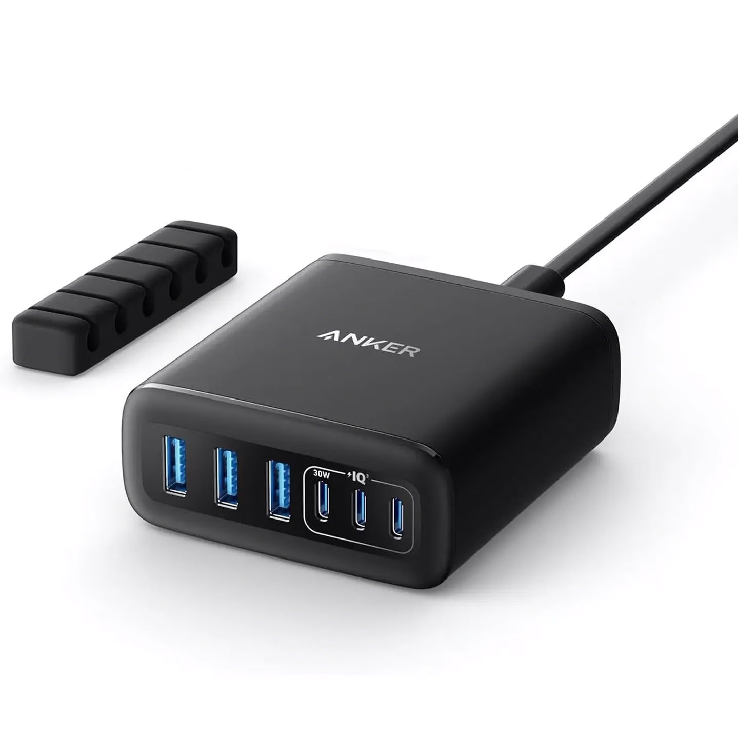 Зарядно устройство Anker Station, 112 W, 3A, 3 x USB-A - 3 x USB-C, черно A2154G11