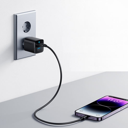 Мрежово зарядно устройство Anker 323, 33W, 3A, 1 x USB-A - 1 x USB-C, черно A2331G11